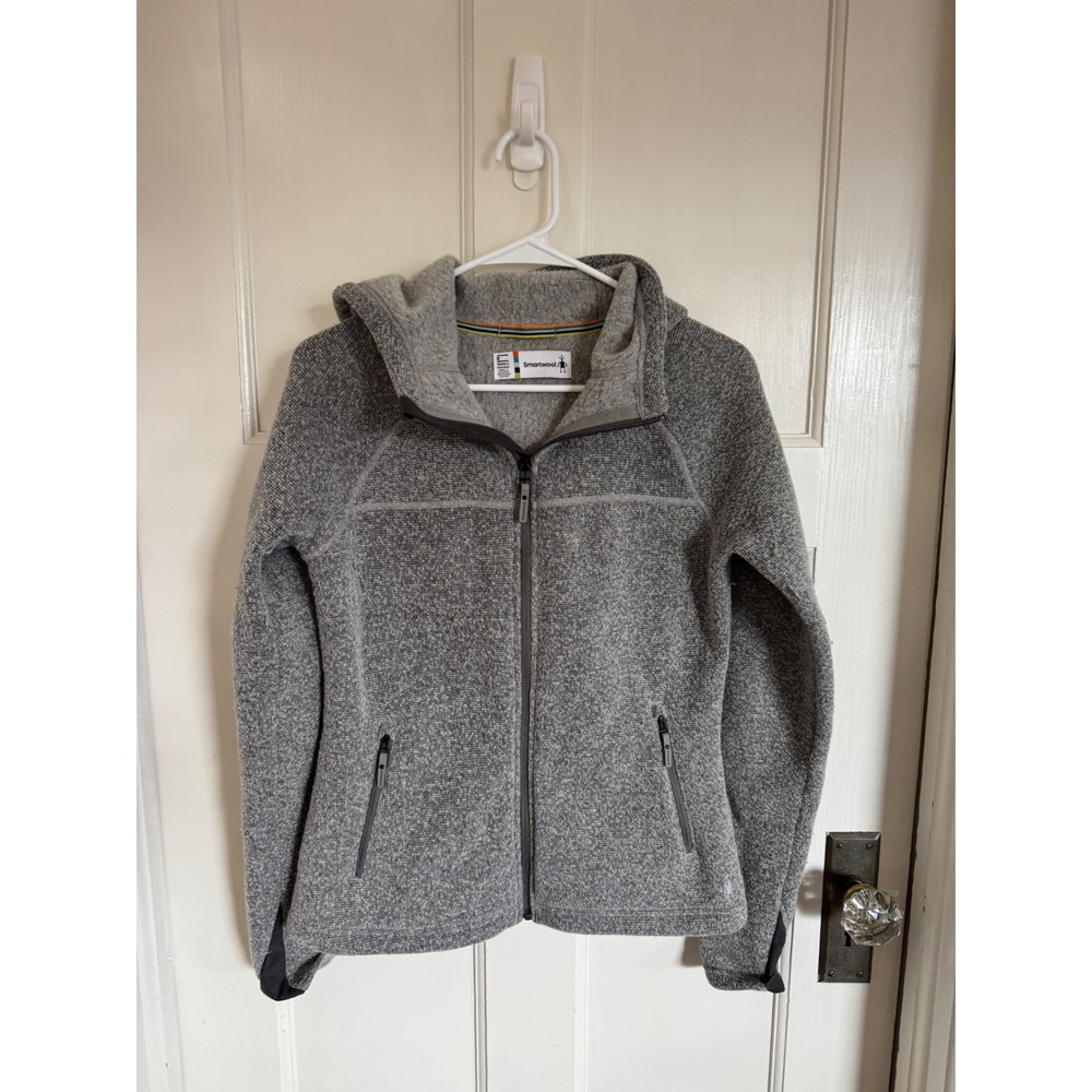 Smartwool Women's Gray Hudson Trail Full Zip Fleece Sweater size small